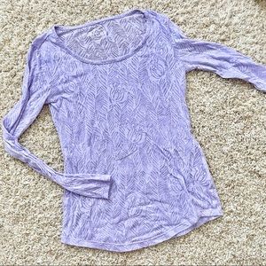 Purple sheer laser detail tee